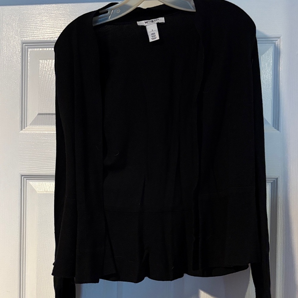 Black Open Front Cardigan